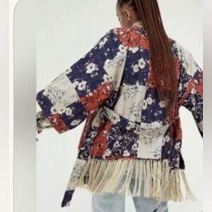 FREE PEOPLE BOHO- HIPPIE STYLE KIMONO-SUPER CUTE DETAILING